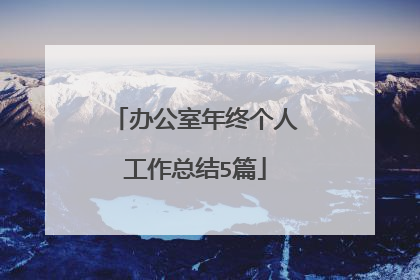 办公室年终个人工作总结5篇