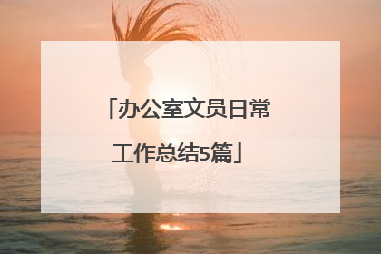 办公室文员日常工作总结5篇