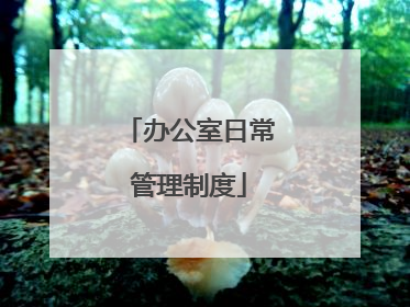 办公室日常管理制度