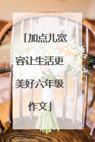 加点儿宽容让生活更美好六年级作文