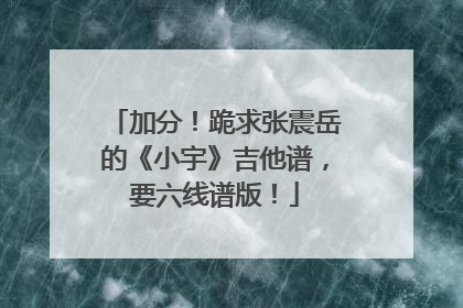 加分！跪求张震岳的《小宇》吉他谱，要六线谱版！