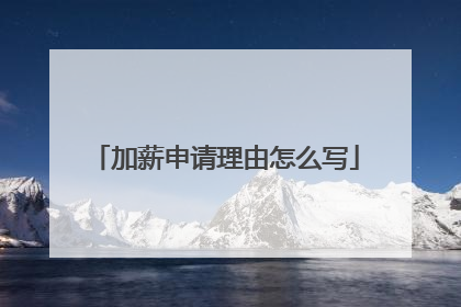 加薪申请理由怎么写