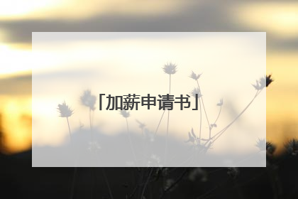 加薪申请书