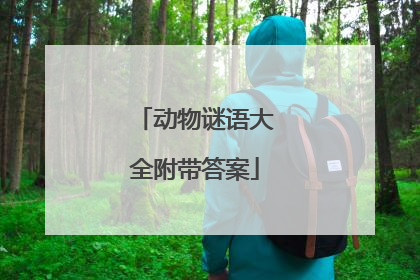 动物谜语大全附带答案