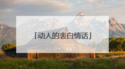 动人的表白情话