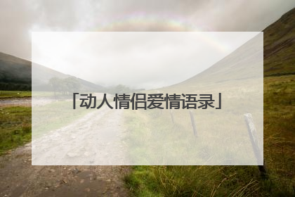 动人情侣爱情语录
