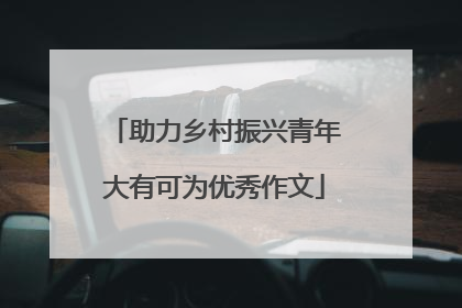 助力乡村振兴青年大有可为优秀作文