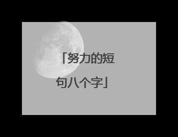 努力的短句八个字