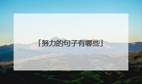 努力的句子有哪些