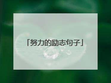 努力的励志句子