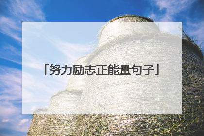 努力励志正能量句子