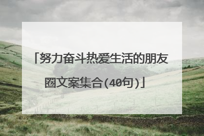 努力奋斗热爱生活的朋友圈文案集合(40句)