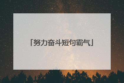 努力奋斗短句霸气