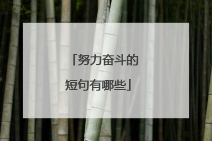 努力奋斗的短句有哪些