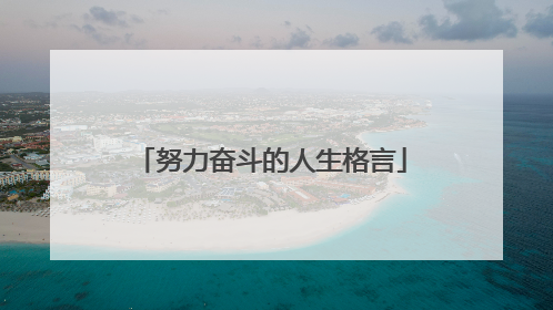 努力奋斗的人生格言