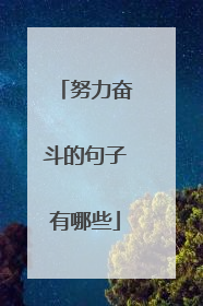 努力奋斗的句子有哪些