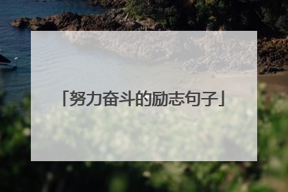 努力奋斗的励志句子