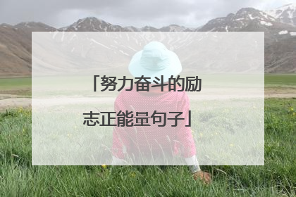 努力奋斗的励志正能量句子