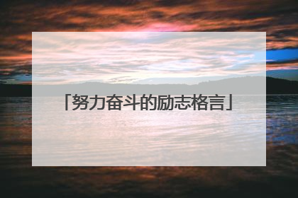 努力奋斗的励志格言