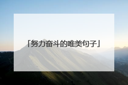 努力奋斗的唯美句子