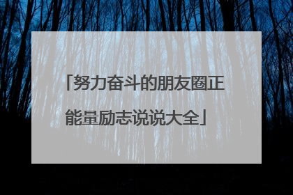 努力奋斗的朋友圈正能量励志说说大全