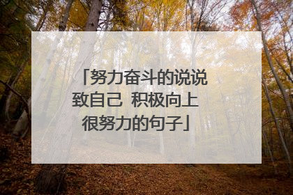 努力奋斗的说说致自己 积极向上很努力的句子