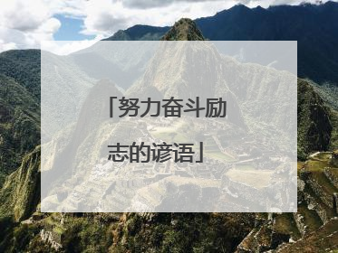 努力奋斗励志的谚语