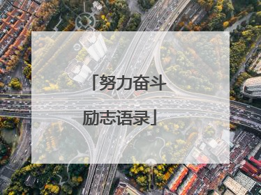 努力奋斗励志语录