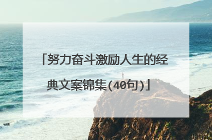 努力奋斗激励人生的经典文案锦集(40句)