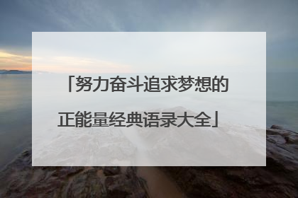 努力奋斗追求梦想的正能量经典语录大全
