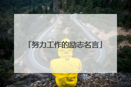 努力工作的励志名言