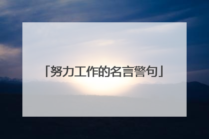 努力工作的名言警句