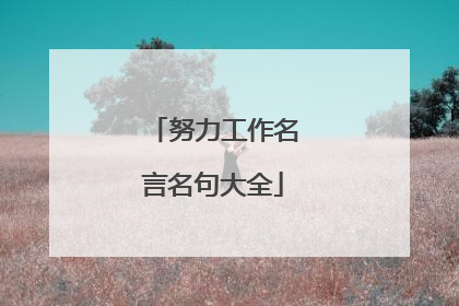 努力工作名言名句大全