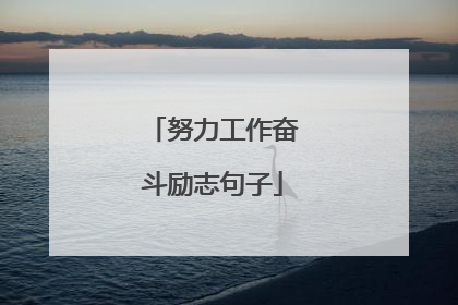 努力工作奋斗励志句子