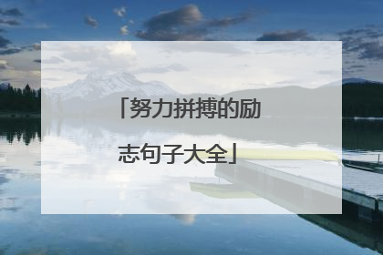 努力拼搏的励志句子大全