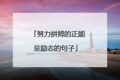 努力拼搏的正能量励志的句子