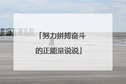 努力拼搏奋斗的正能量说说