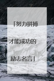 努力拼搏才能成功的励志名言