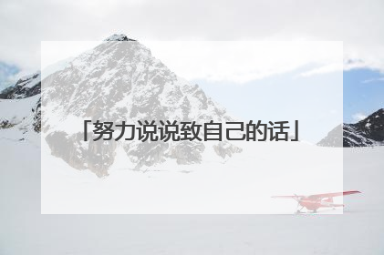 努力说说致自己的话