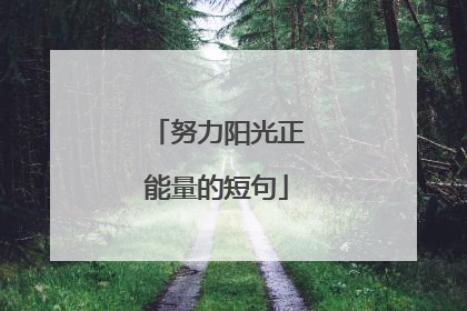 努力阳光正能量的短句