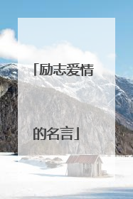 励志爱情的名言