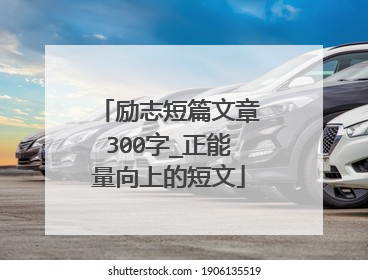 励志短篇文章300字_正能量向上的短文