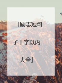 励志短句子十字以内大全