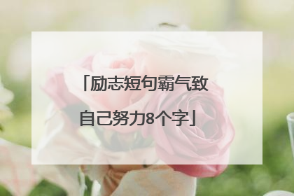 励志短句霸气致自己努力8个字