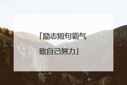 励志短句霸气致自己努力