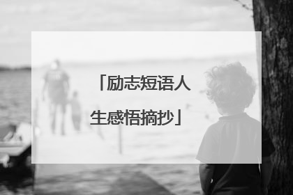 励志短语人生感悟摘抄