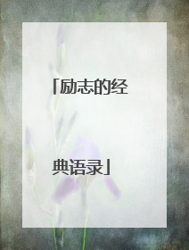 励志的经典语录