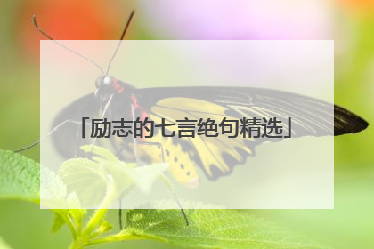 励志的七言绝句精选