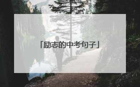 励志的中考句子