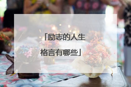 励志的人生格言有哪些